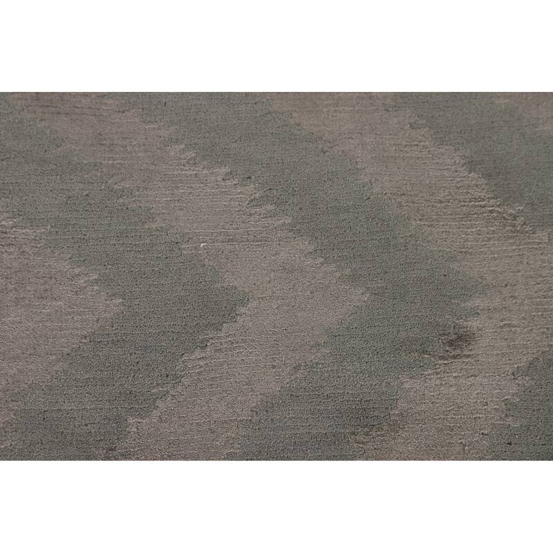 Chevron Style Modern Area Rug Handmade Contemporary Wool Carpet - 8'0"x 9'9"