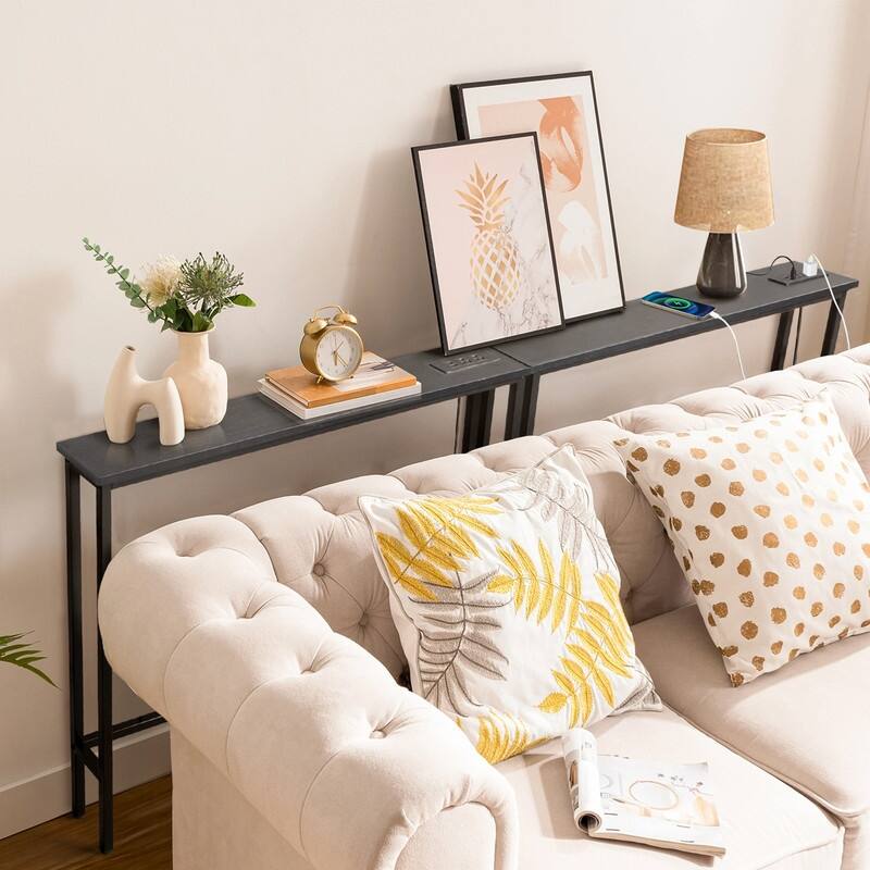 2-piece Set Triamine + Iron 200 * 15 * 79cm with Power Strip Foyer Table