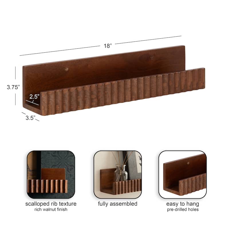 Kate and Laurel Furrow Ledge Shelf Set.