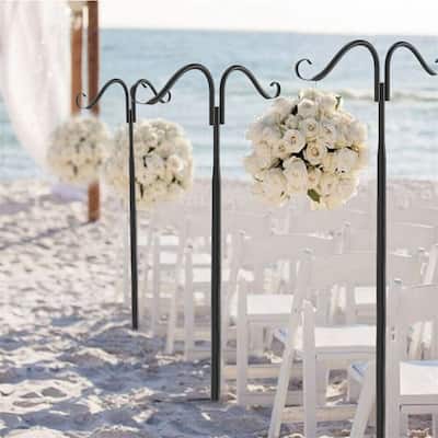 Heavy Duty Shepherd Hooks Metal Garden Bird Feeder Hanging with7 Prongs Set of 2