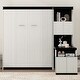 preview thumbnail 7 of 16, Full Size Murphy Bed wDesk and Storage Shelves & Cabinets, Black White
