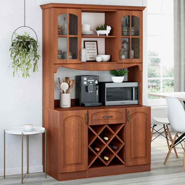 Living Skog 73-in. Cherry-finished Wine Cabinet/Buffet