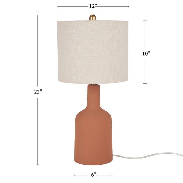 Nourison 22" Minimalist Ceramic Table Lamp with Linen Drum Shade