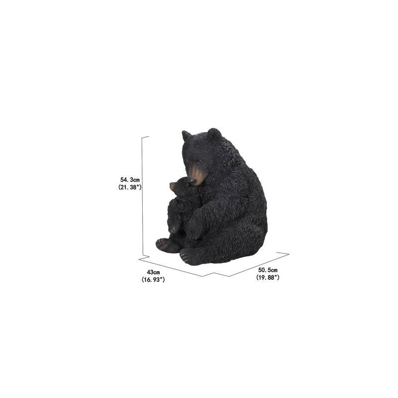 21.5" Bear Mother and Child Outdoor Garden Statue