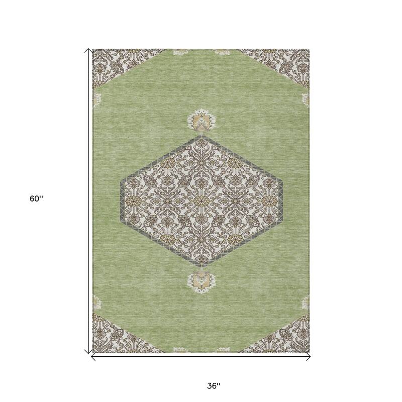 HomeRoots Oriental Traditional Rectangle Outdoor Rug