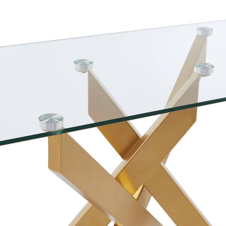 Glass Top Coffee Table End Table Console Table for Living Room 3pcs/set