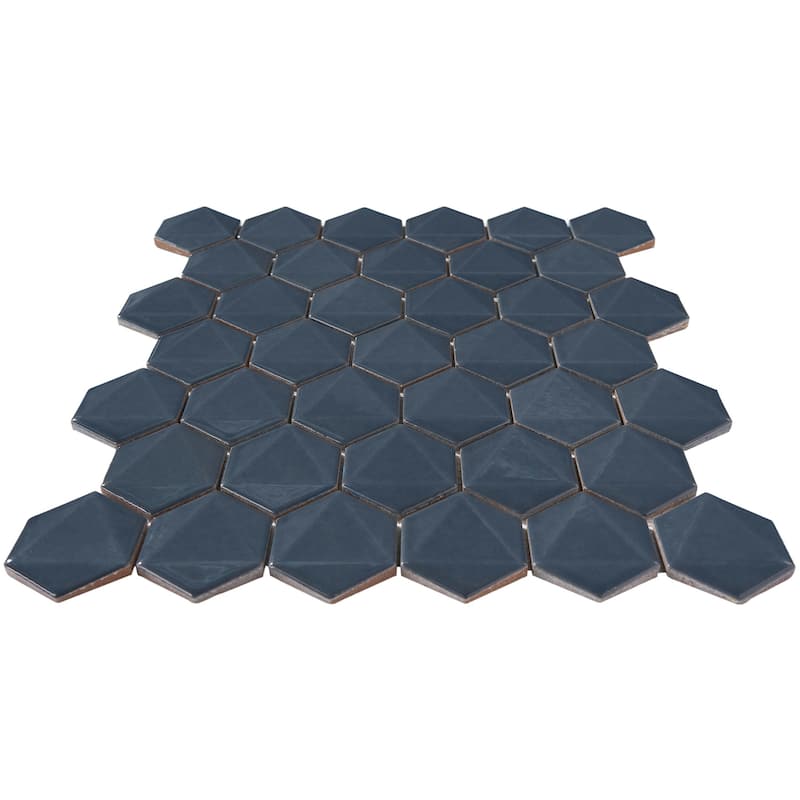 3D Hexagon 2" x 2" Glossy Porcelain Mosaic Tile