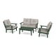 preview thumbnail 8 of 11, POLYWOOD Lakeside 4-Piece Deep Seating Set Green / Weathered Tweed