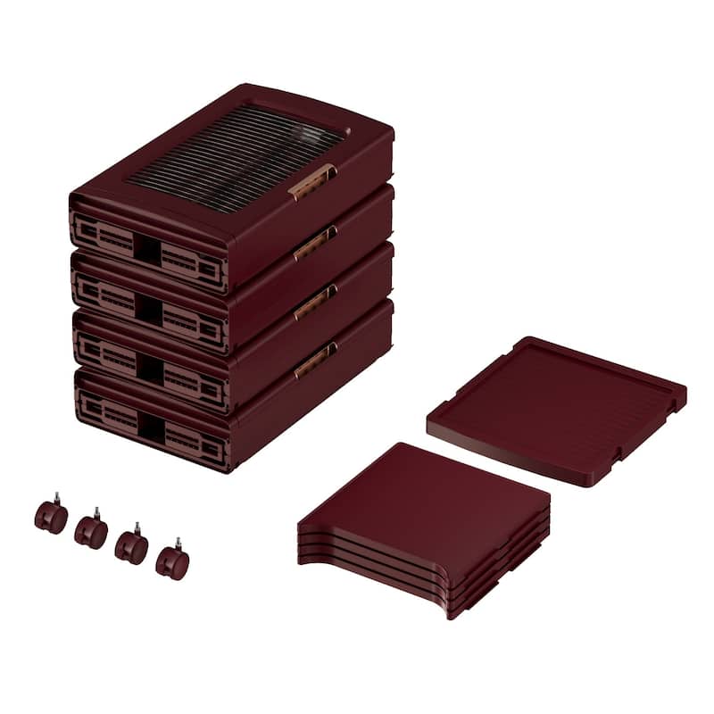 Javlergo 65" Narrow Tall Storage Bin 4 Tier Foldable Kitchen Storage Cabinet Organizer Freestanding Kitchen Pantry