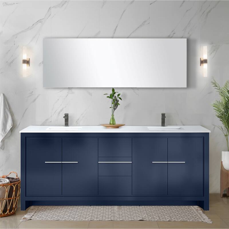 Lafarre Bath Vanity with Quartz Top, Sink, Mirror and Chrome Faucet