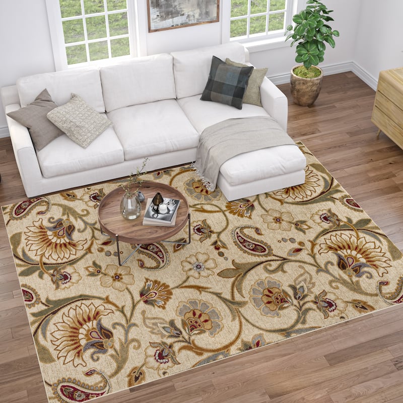 Infinity Transitional Floral Indoor Area Rug