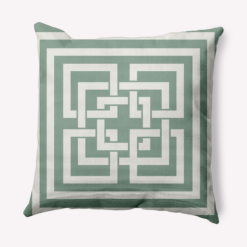 Greek New Key Nautical Indoor/Outdoor Throw Pillow