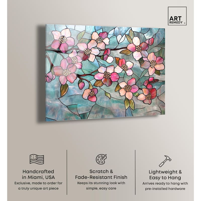 Shimmering Spring Blossoms I Acrylic by Art Remedy, Ready to Hang