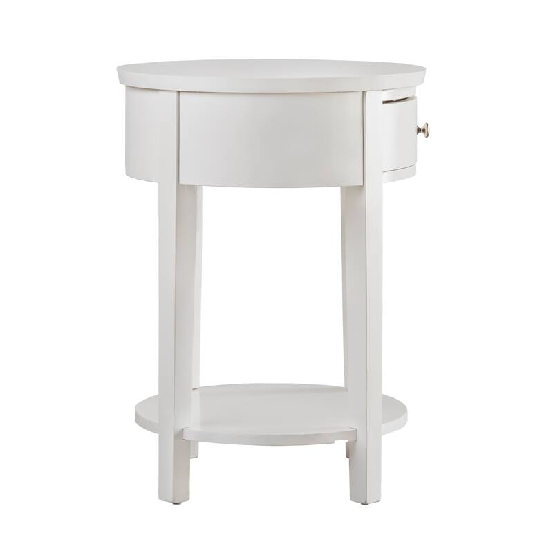 Fillmore 1-Drawer Oval Wood Shelf Accent End Table by iNSPIRE Q Modern