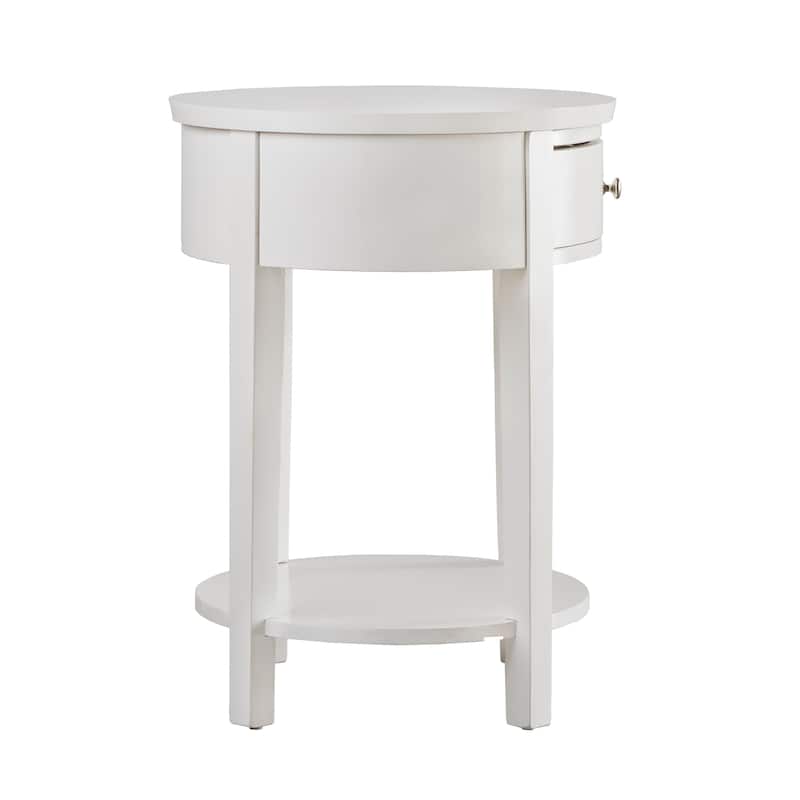 Fillmore 1-Drawer Oval Wood Shelf Accent End Table by iNSPIRE Q Modern