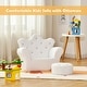 preview thumbnail 7 of 8, Children Upholstered Princess Sofa with Ottoman and Diamond Decoration for Boys and Girls-White - 23" x 16" x 19" (L x W x H)