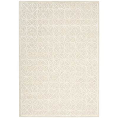 Niqo Hand Tufted Geometric Area Rug By HomeRoots - 4' x 6'