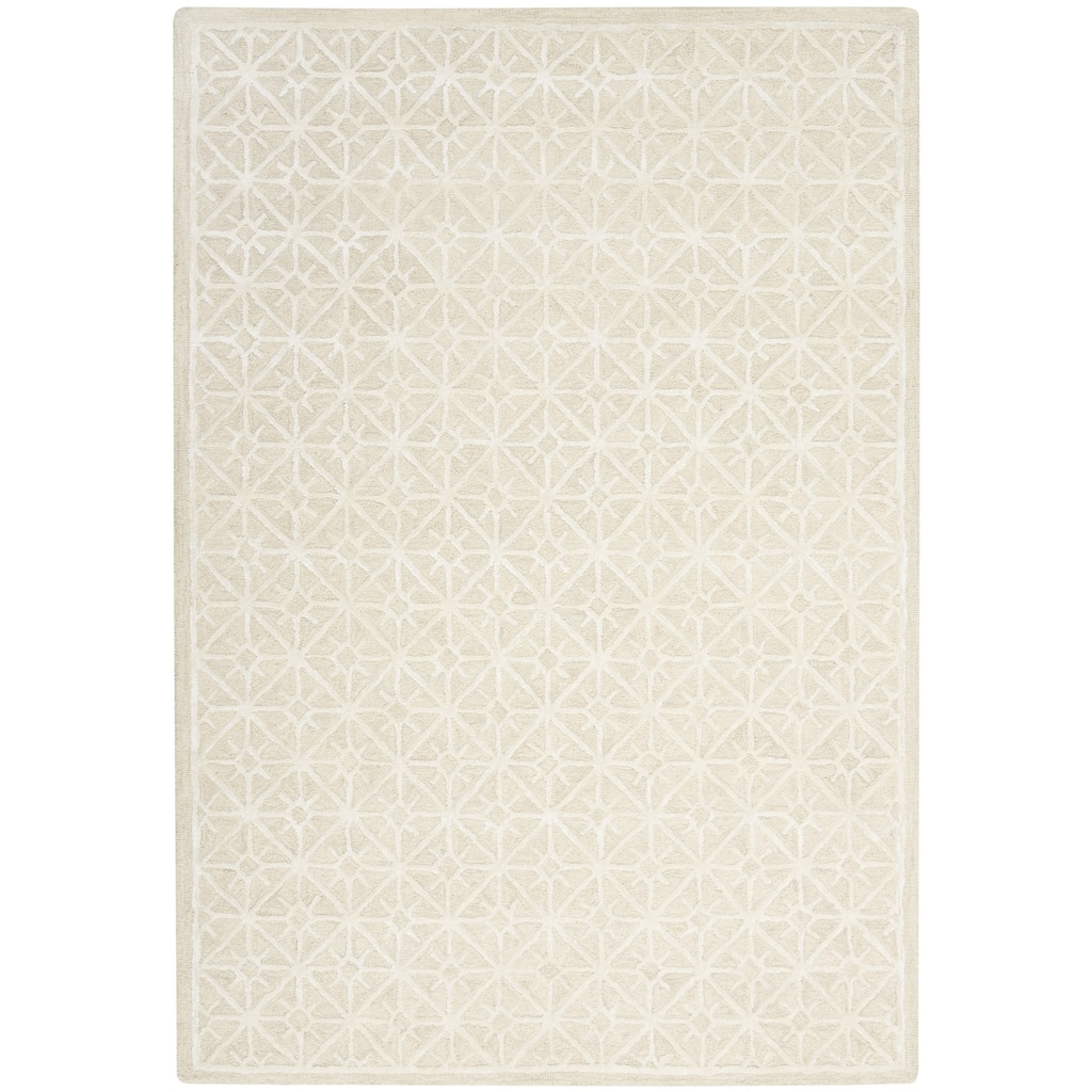 Niqo Hand Tufted Geometric Area Rug By HomeRoots - 4' x 6'
