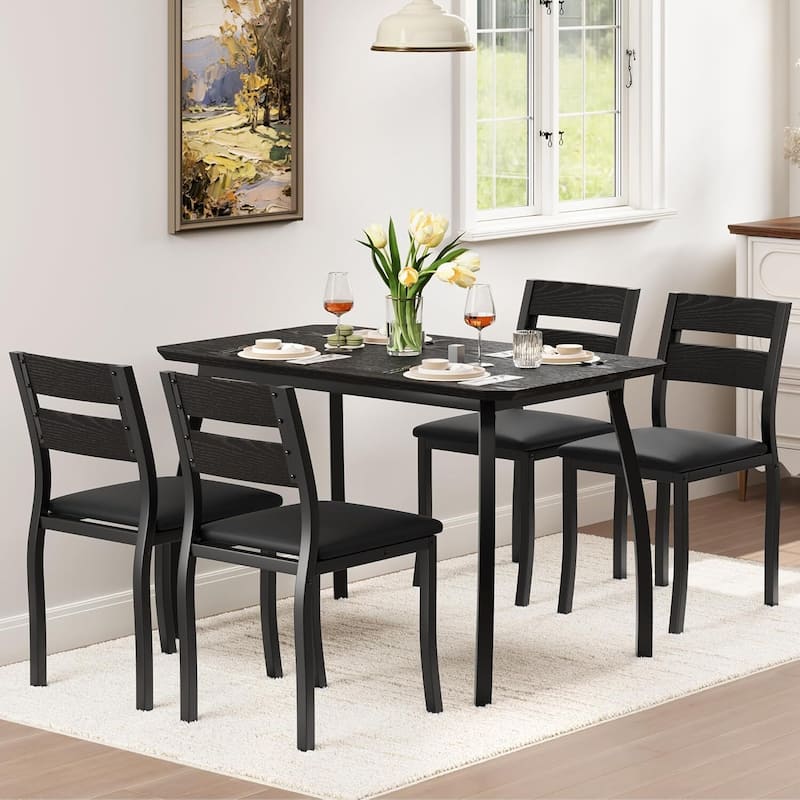 5 Piece Space-Saving Kitchen Dining Table Set for Small Spaces, Apartment