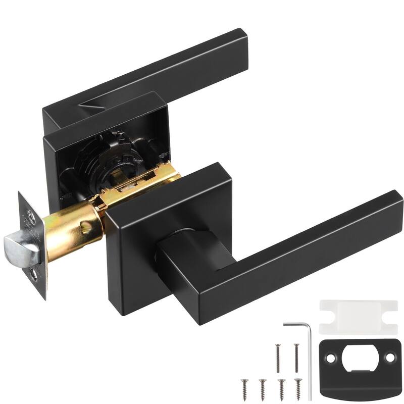 Matte Black Interior Door Handle Lever with Zinc Alloy Reversible Design for 35mm to 45mm - 4.65" x 0.91" x 2.16"