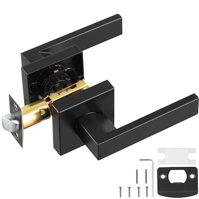 Matte Black Interior Door Handle Lever with Zinc Alloy Reversible Design for 35mm to 45mm - 4.65" x 0.91" x 2.16"