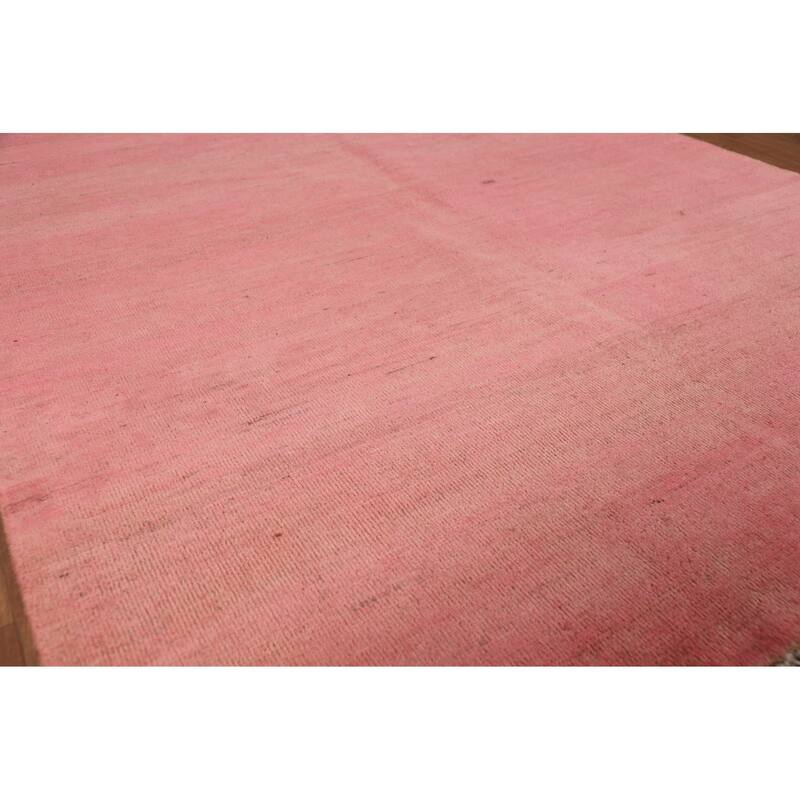 Modern Pink Gabbeh Oriental Area Rug Handmade Wool Carpet - 5'4"x 7'8"
