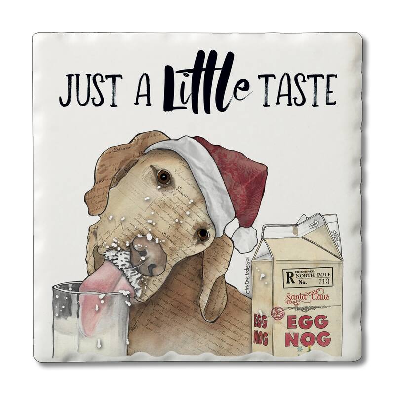 Counterart Absorbent Stone Coasters - Just A Little Taste - Set of 4 - 4x4x270
