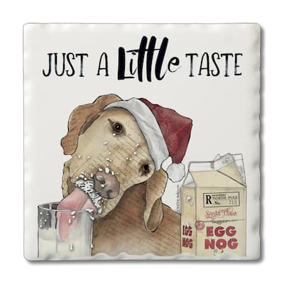 Counterart Absorbent Stone Coasters - Just A Little Taste - Set of 4 - 4x4x270