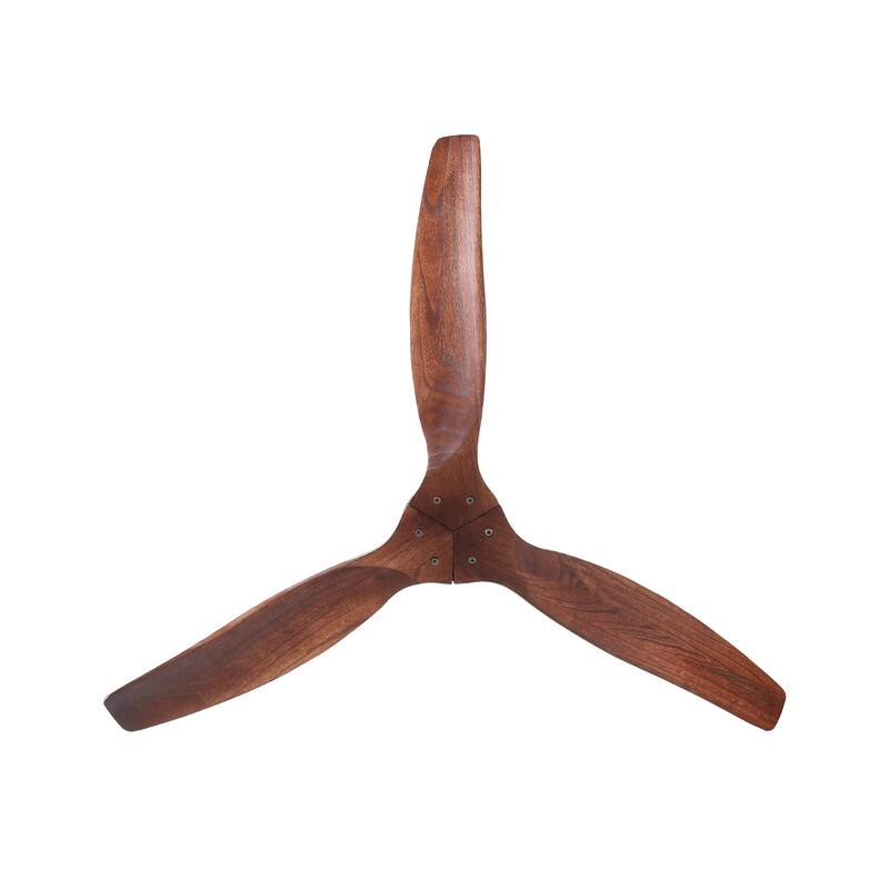 YUHAO SylvanAir Modern 52 in. Flush Mount Outdoor/Indoor Ceiling Fan with 3 Solid Wood Blades and DC Reversible Motor