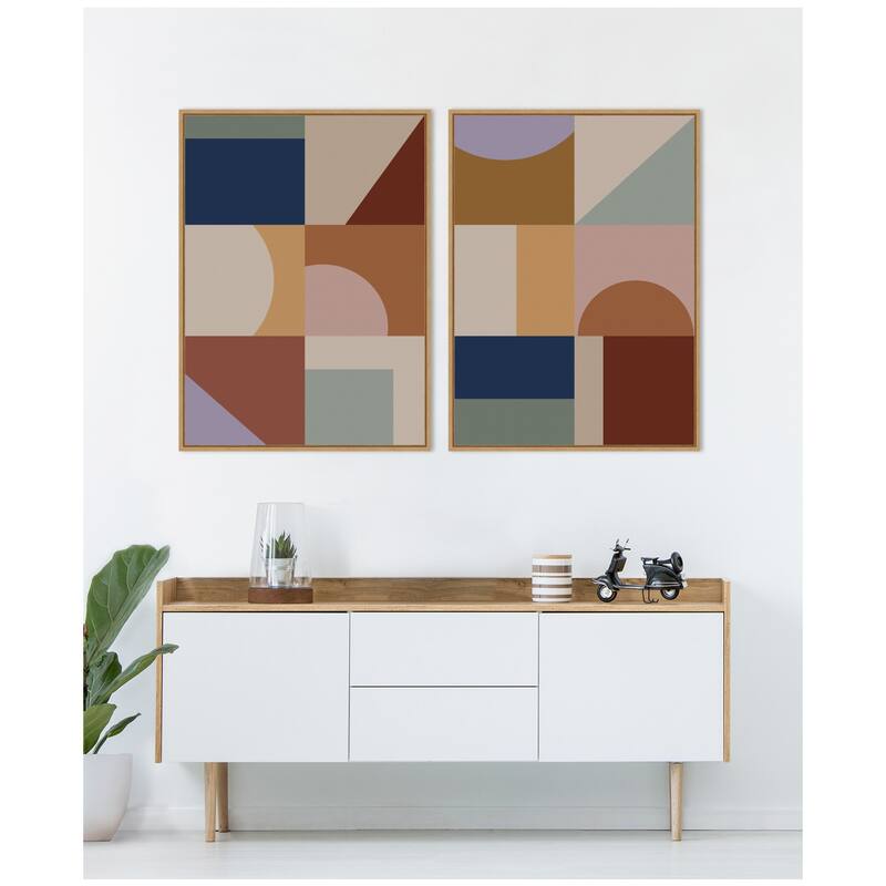 Kate and Laurel Modern Bohemian Pattern 2 Piece Framed Canvas Wall Art Set by The Creative Bunch Studio