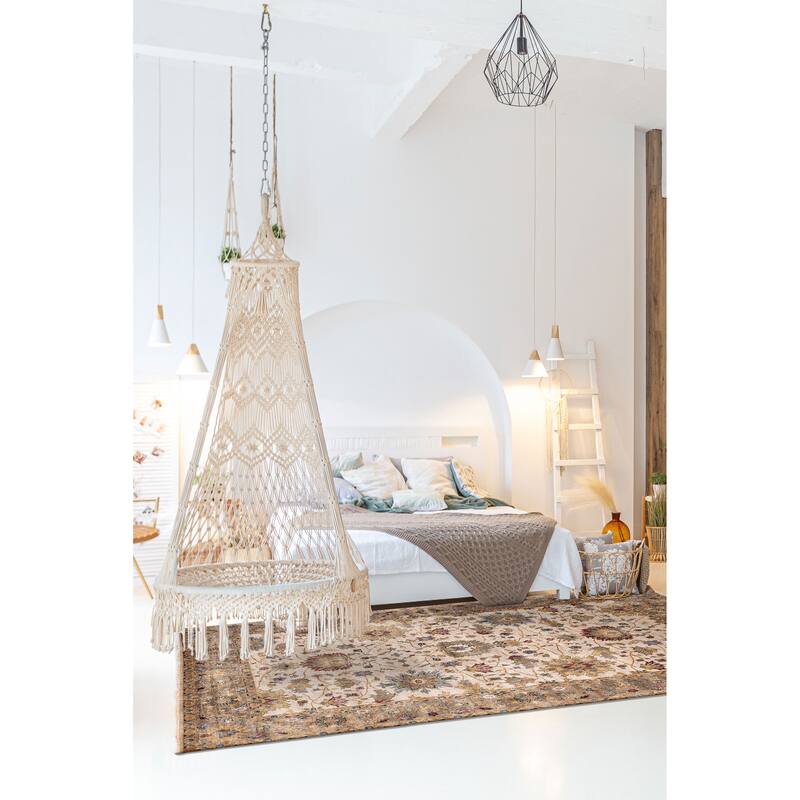 ECARPETGALLERY Hand-knotted Jules Serapi Beige Wool Rug - 8'11 x 11'9