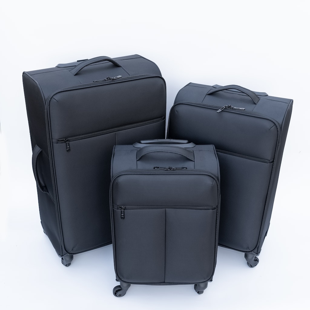 3 Piece Carry On Luggage Set, Oxford Cloth Soft Shell Suitcases with 360 掳 Wheels and Ergonomic Handle, for Women Men