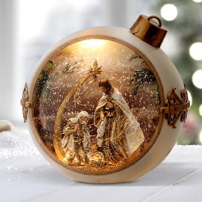 7.5" LED Spin Nativity Water Globe Usb