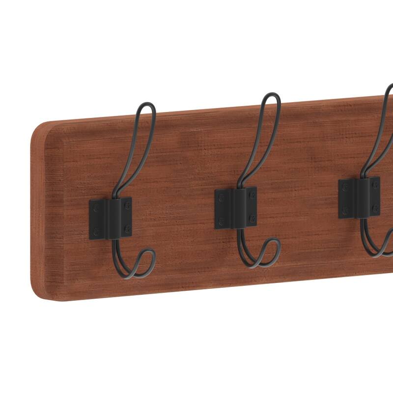 Wall Mounted Storage Rack with 7 Hooks