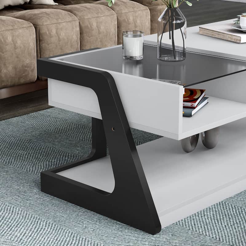 DH BASIC Contemporary White 49-inch Lift-top Coffee Table by Denhour
