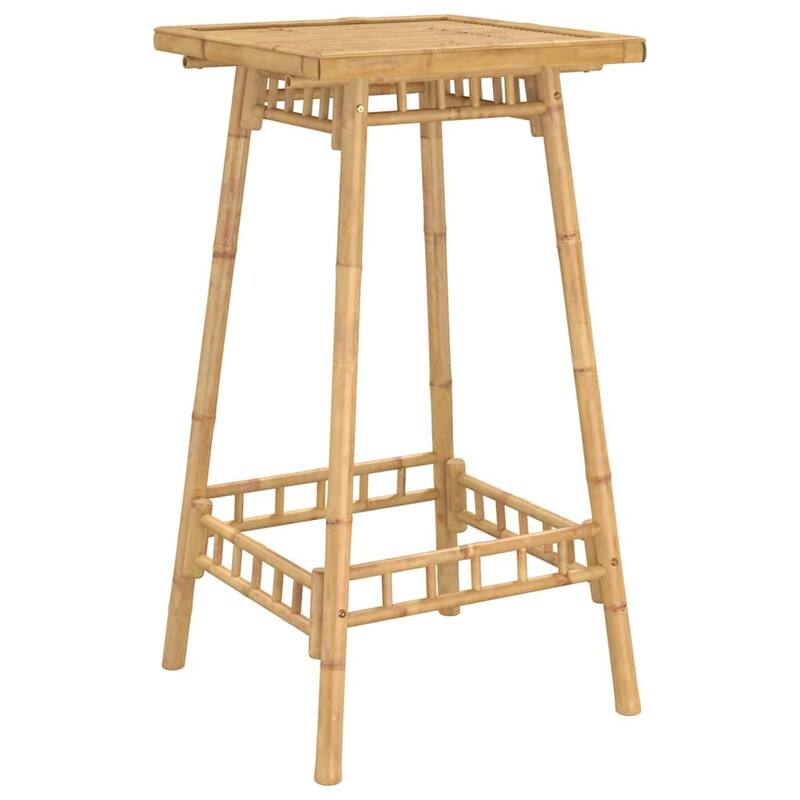 vidaXL Outdoor Bar Table Bamboo Tall Footrest Outdoor Bar Table Square - 21.7 x 21.7 x 39.4 in