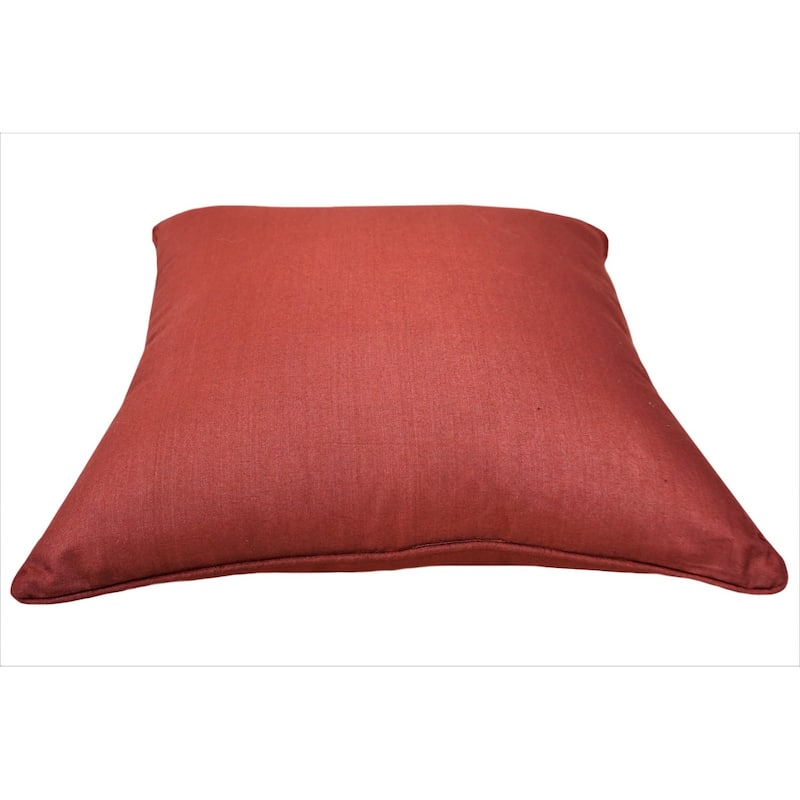 Home&Manor Premium Silk Throw Pillow 18" Red