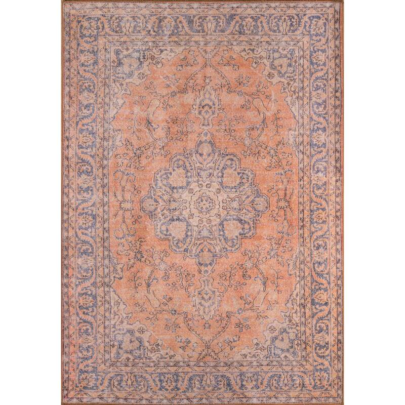 Momeni Afshar Polyester Traditional Medallion Area Rug - 7'6" x 9'6" - Copper