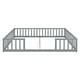 preview thumbnail 40 of 45, Twin Size Kids Bed Frame, Double Twin Floor Bed with Fence Guardrails