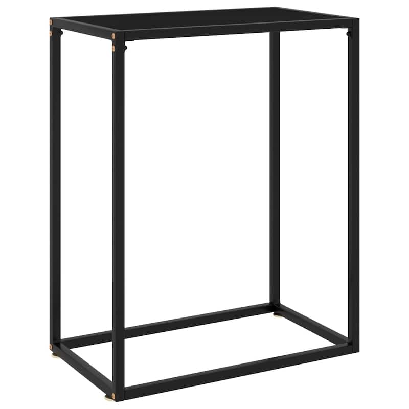 vidaXL Console Table Black 23.6"x13.8"x29.5" Tempered Glass - 23.6" x 13.8" x 29.5"
