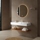 preview thumbnail 5 of 16, GDFStudio - Lede 30" Bathroom Vanity with Acrylic Integrated Basin, Striped Shelves Layer & Woodgrain Finish, WITHOUT Faucet 48" - Dark Walnut