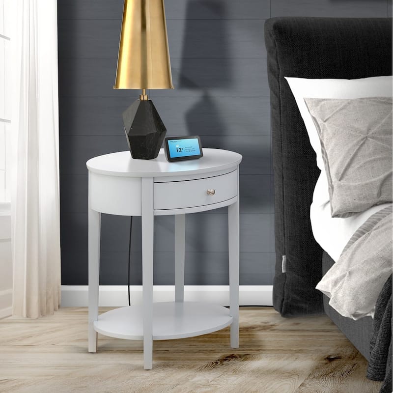 East West Furniture Mid Century Modern Nightstand with 1 Wood Drawer, Stable and Sturdy Constructed -(Finish Option) - HI-14-ET
