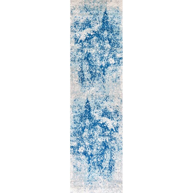 JONATHAN Y Storm Modern Abstract Area Rug - 2 X 8 - Cream/Blue