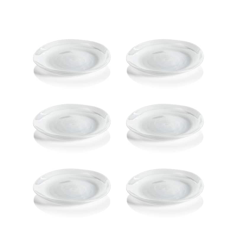 Reneta Alabaster Glass Plates, Set of 6