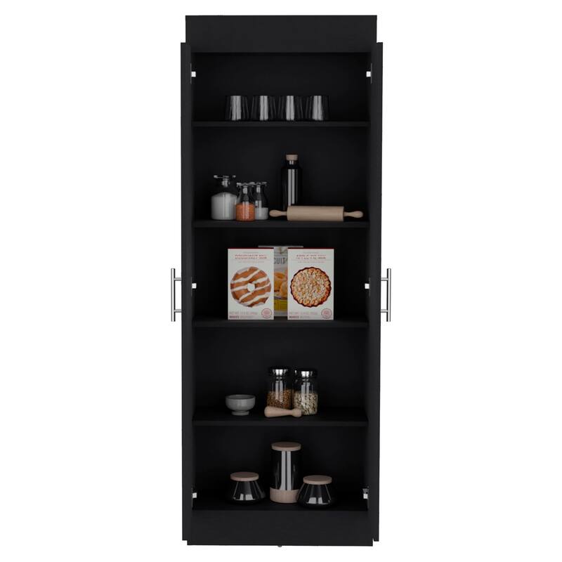 Pantry Cabinet, Space-Efficient 2-Door Design with Multiple Shelves