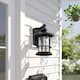 Plug-in Outdoor Wall Lantern Sconce Porch Light With Clear Glass - brown