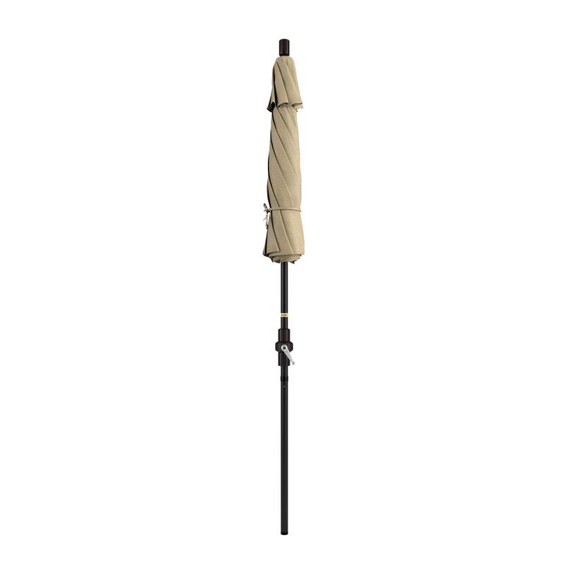 California Umbrella 7.5' Sun Master Patio Umbrella Bronze Aluminum Pole Fiberglass Ribs Crank Lift Tilt Sunbrella Cilantro