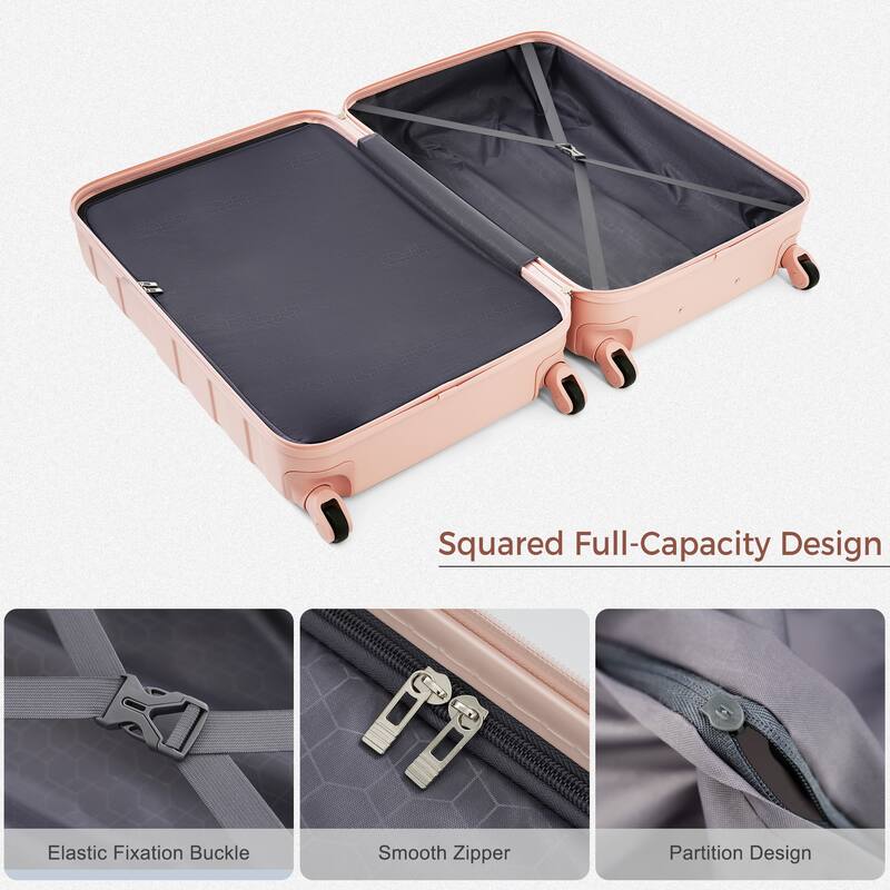4 Piece High Quality ABS Expandable Hard Case Luggage Sets with TSA Lock and 360掳 Spinner Wheels, for Men Women Travel