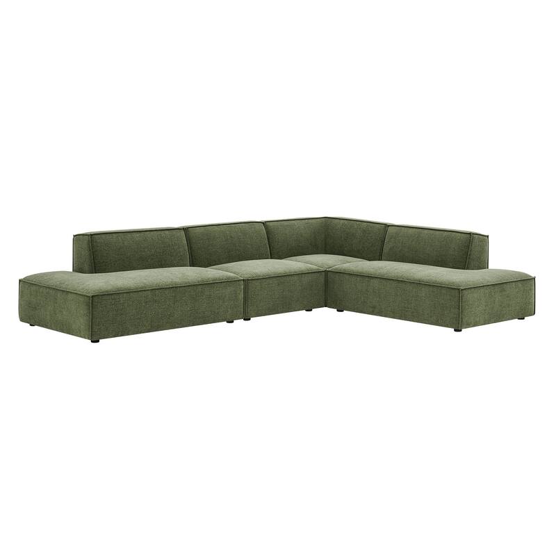 Restore 4-Piece Performance Fabric Upholstered Modular L-Shaped Armless Sectional Sofa