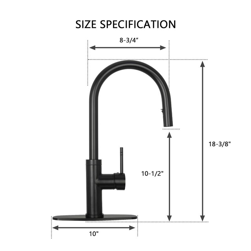 One-Handle Pull-Down Kitchen Faucet with Deck Plate
